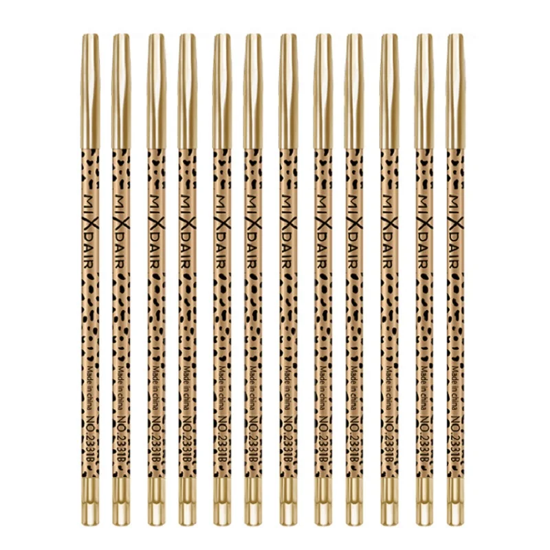 12pcs MIXDAIR натуральный черный карандаш для подводки глаз стойкий Водостойкий карандаш для подводки глаз легко носить гладкие средства для макияжа глаз - Цвет: 12pcs