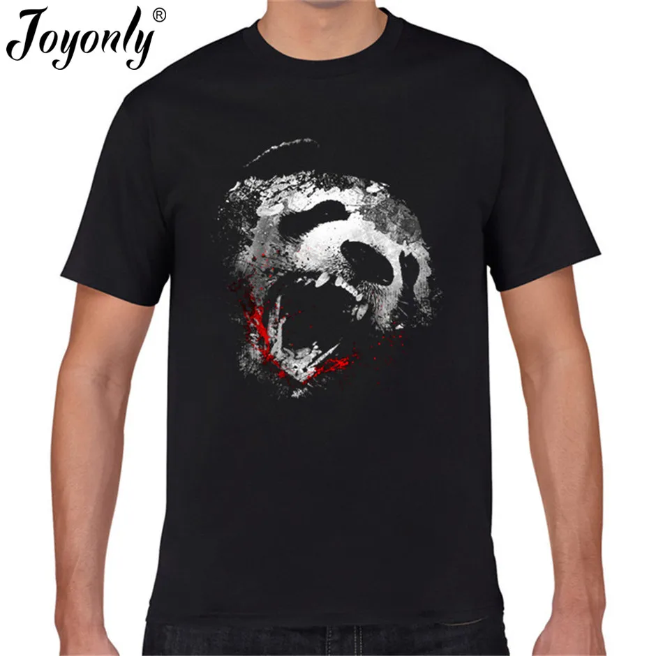 Летняя детская футболка Joyonly 2020 черного цвета с 3D рисунком медведя лошади