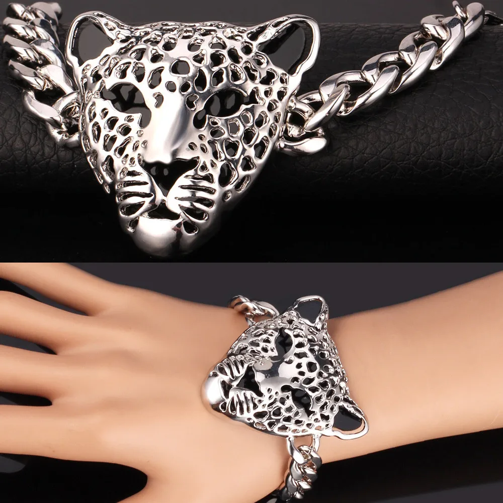 U7 Большой Львиная Голова Браслет Для Женщин /Мужчин Африканские Животное