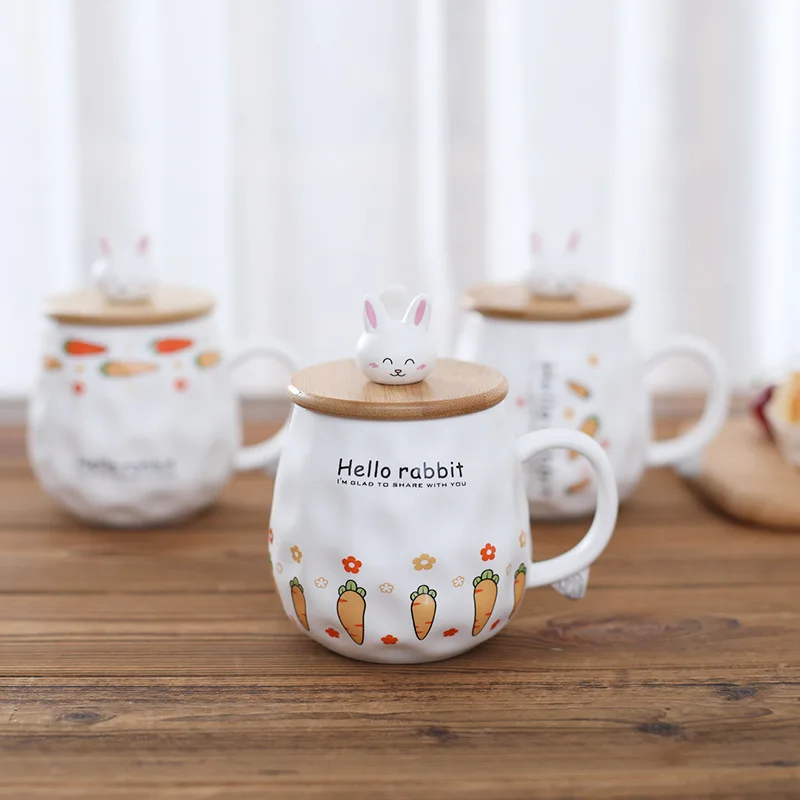 Забавная керамическая кофейная кружка Hello Rabbit, морковь, Офисная Бытовая чайная чашка для молока воды,, лучший подарок для любителей студентов, детей
