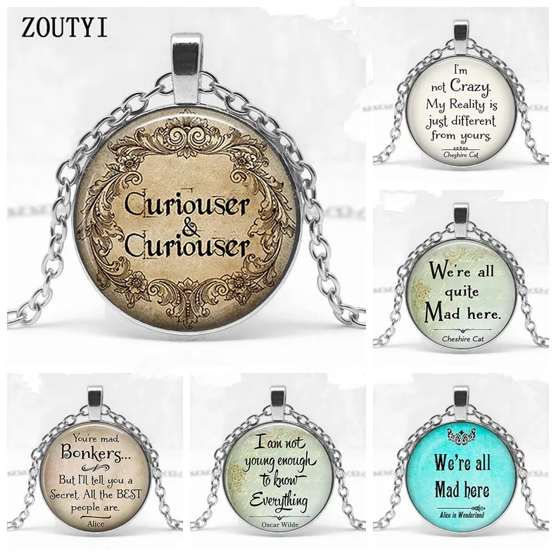 2018/я не сумасшедшая фотография цитирующая Алису в стране чудес подвеска ручной