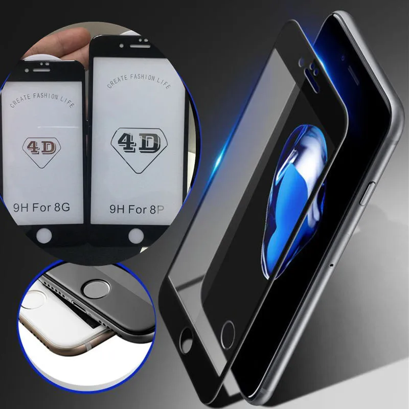 5D (2nd Gen 4D) Премиум Закаленное стекло протектор экрана для iPhone X 7 8 Plus закаленная