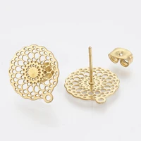 wholesale 10pcslot stainless steel hollow suspension type stud earring for diy earring jewelry making fashion jewelry findings
