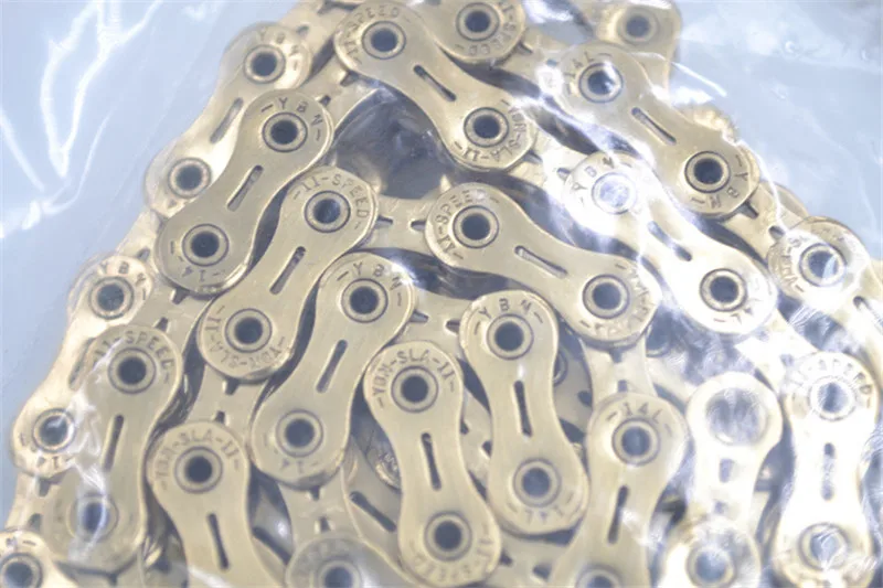 

YBN Bike High Quality Hollow Chains MTB Mountain Road Bike Chians 11 Speed Bicycle Chain 116 Links Gold For SHIMANO SRAM System