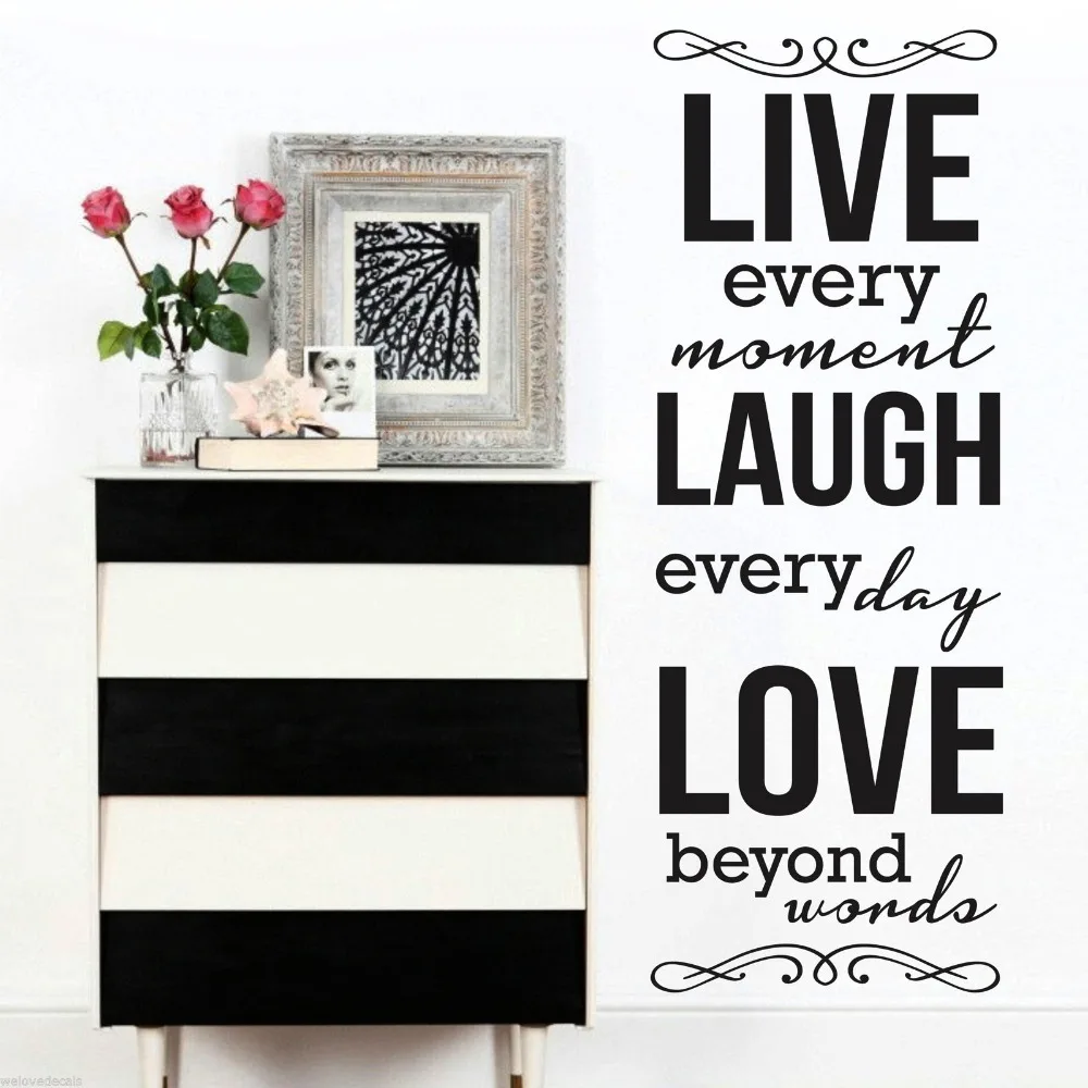 

Live Laugh Love Quotes Wall Decal Saying Words Home Decor Modern Murals Quotes Art Home Decoration KW-306