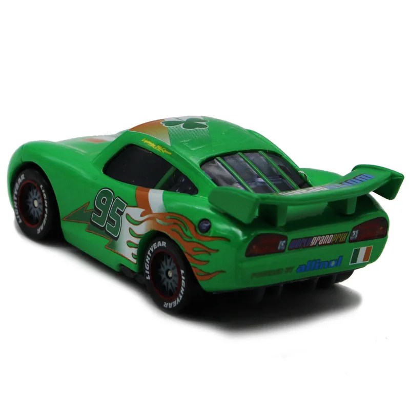 Машинки Disney Pixar Тачки 2 № 95 Молния Маккуин ирландский узор металлическая литая