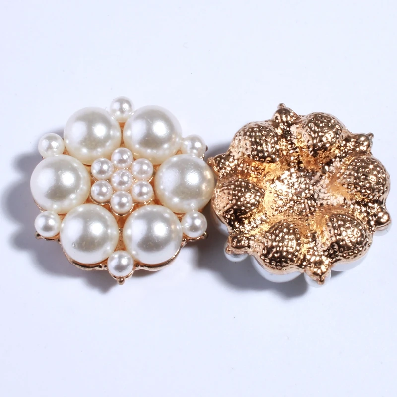 10 шт. серебряные пуговицы с искусственным жемчугом для украшения