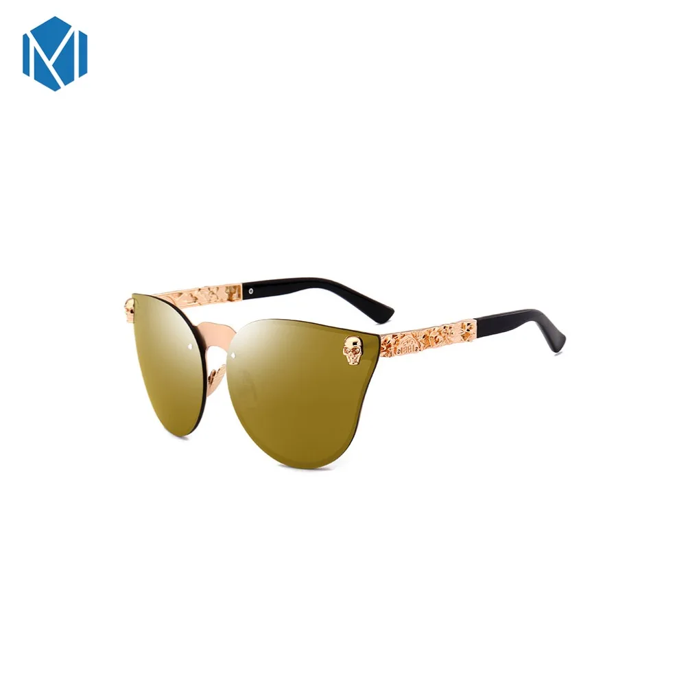 MISM стимпанк Солнцезащитные очки мужские с металлической оправой оверсайз ретро