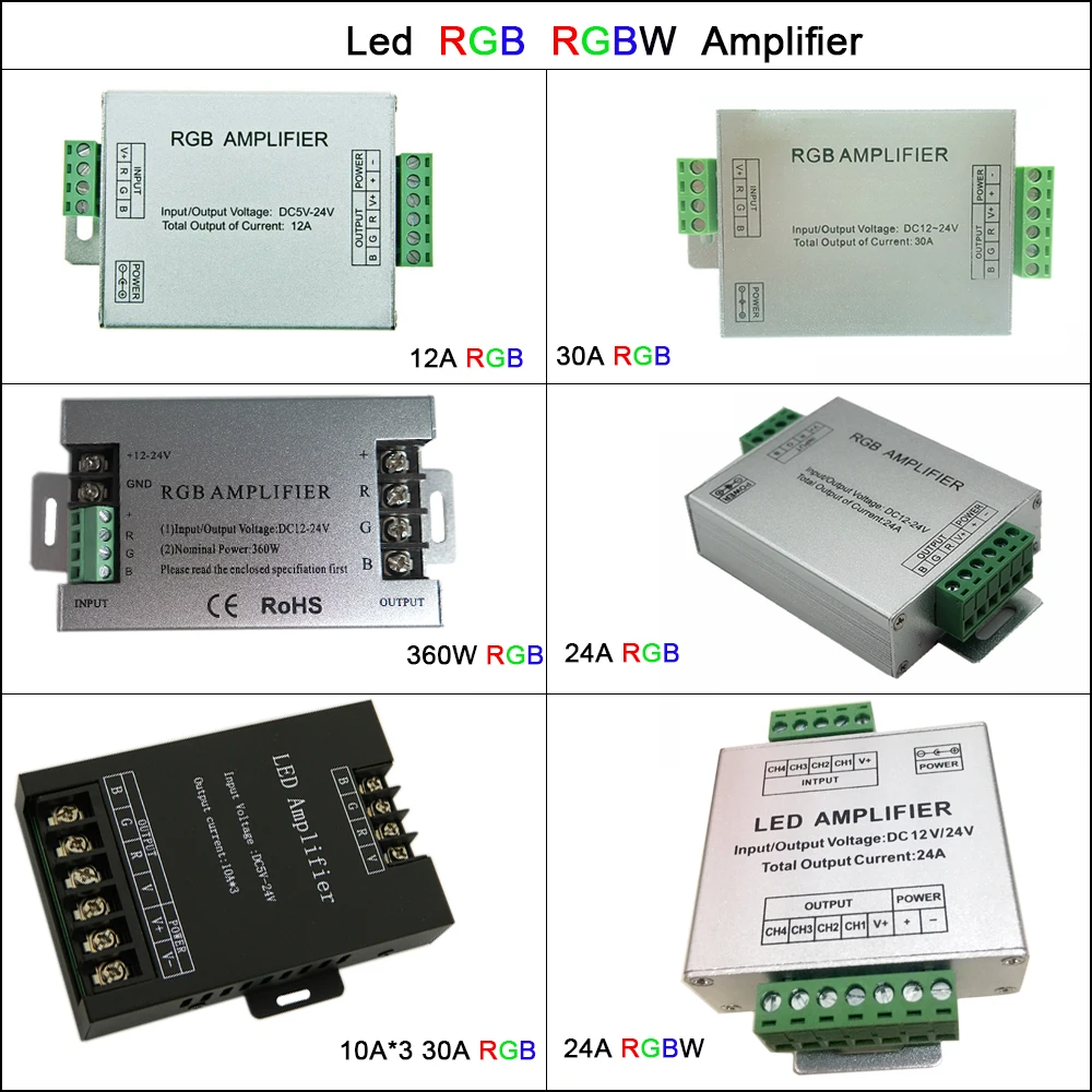 Алюминиевая СВЕТОДИОДНАЯ Лампа контроллер 12 а/24 а/30 А 3 канала 4 RGB подсветка для