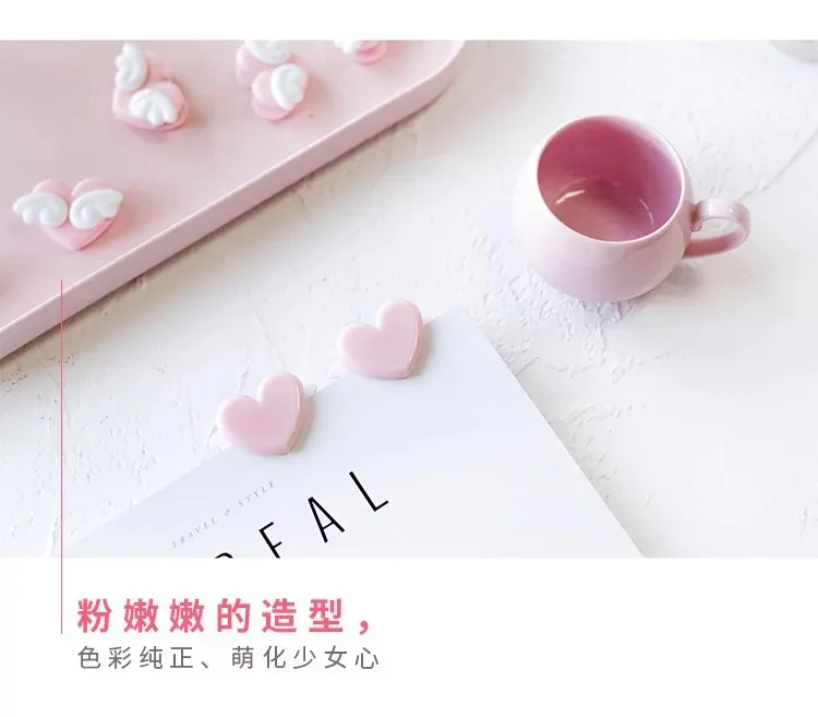 3 шт. Kawaii Love Wings розовый зажим с сердечками фото самодельное украшение заметки Письмо бумага клип Школьные офисные принадлежности escolar