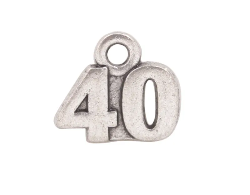 30 шт старинные серебряные 40th на день рождения прелестями #92243|birthday charms|charm charmantique
