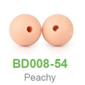 Peachy Chengkai 50 шт. силиконовые бусины 12 мм Экологичное Сенсорное ожерелье-прорезыватель пищевого класса Мама Кормящих DIY Ювелирные изделия Детские трофеи - Цвет: Peachy