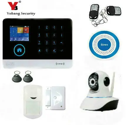 Yobangбезопасности сенсорная клавиатура wifi GSM домашняя система безопасности Android IOS приложение wifi ip-камера PIR датчик движения магнитный датчик обнаружения двери сенсор - Цвет: K KIT