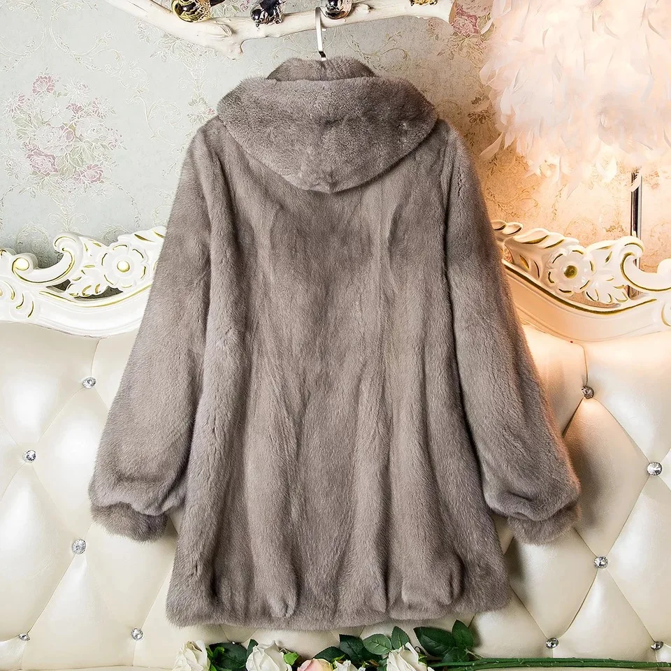 2021 бренд класса люкс для женщин натуральная норковая Меховая куртка длинная