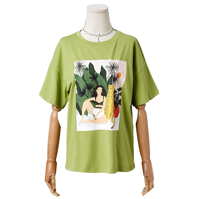 Женская футболка с короткими рукавами ARTKA разноцветная Повседневная круглым