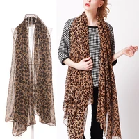 1 pc new fashion women long style wrap lady shawl leopard chiffon scarf scarves stole