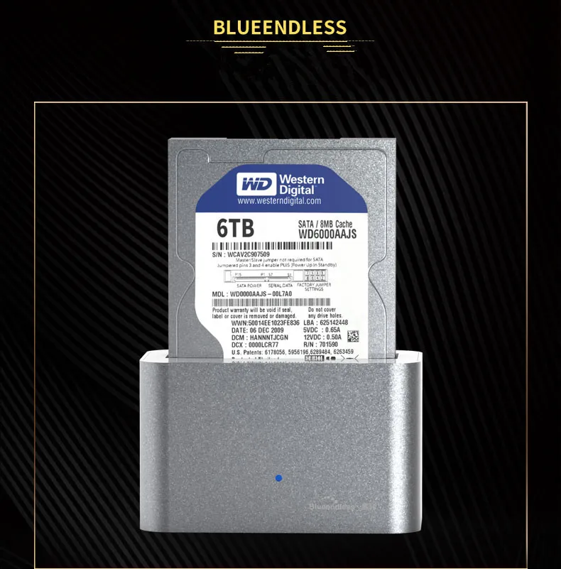 Алюминиевая док-станция для hdd 3," sata для usb type-c 3,0 металлическое чтение 1-6 ТБ hdd sata внешний корпус для hdd 1 отсек док-станция для hdd