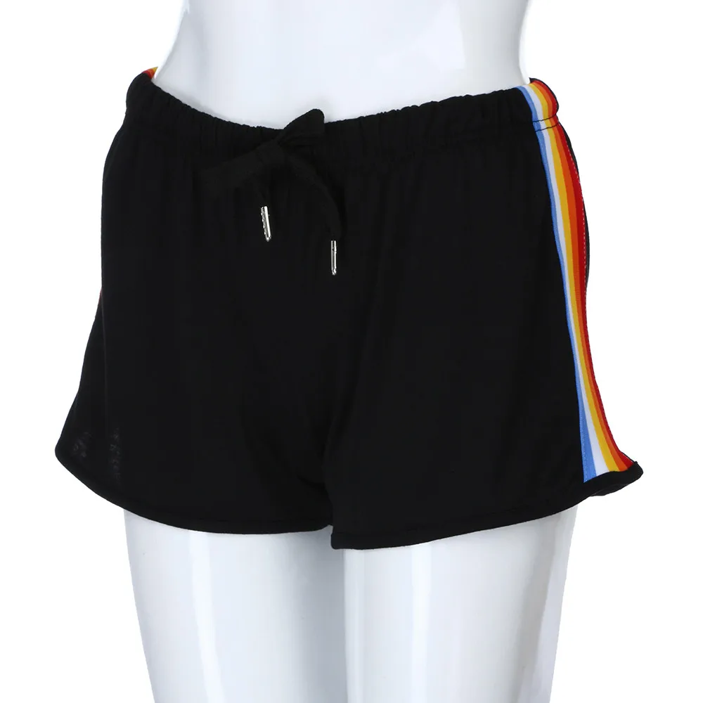 Womail Shorts 1pc Women's Summer Sexy Short Casual Women Rainbow Print Sport Elastic Pants Beach 2019 Jun04 | Женская одежда