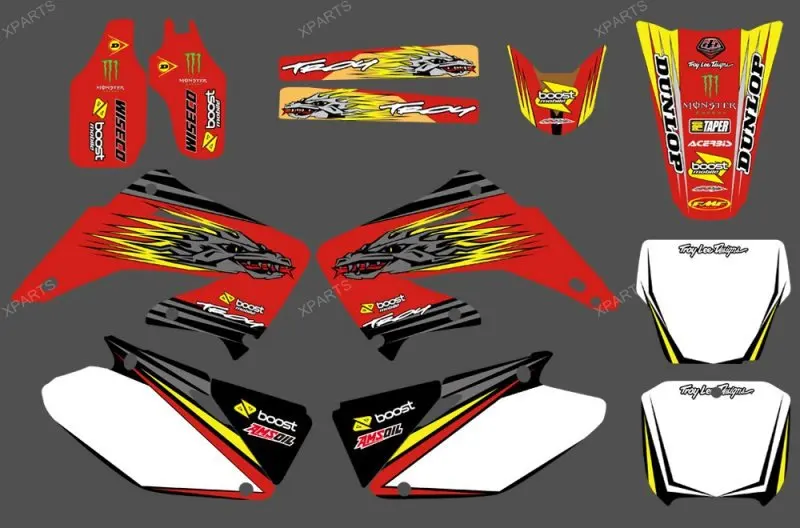 Графические и Фоновые наклейки наборы для Honda CR125 CR250 2002 2003 2004 2005 06 07 08 09 10 11 2012 CR 125