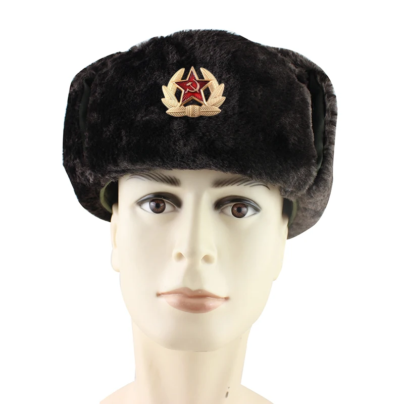 Зима Балаклава куртка бомбер Шапки Для мужчин Ловец армейская шапка армии