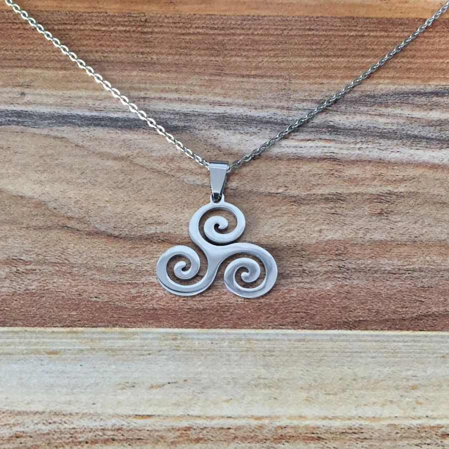 HOBBORN Трендовое женское ожерелье с волком из нержавеющей стали Triskele Triskelion Allison Argent, мужские подвески и ожерелья, ювелирное изделие, подарок