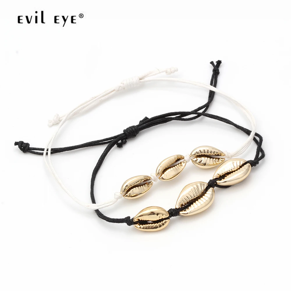 Браслет из ракушек с изображением сглаза ручной работы подвеска для