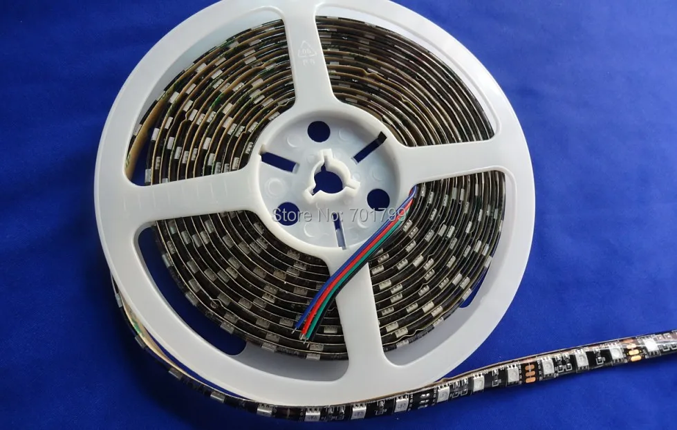 Черная гибкая светодиодная лента PCB 5050 SMD 12 в 60 светодиодный одов/м 5 м 300 белый