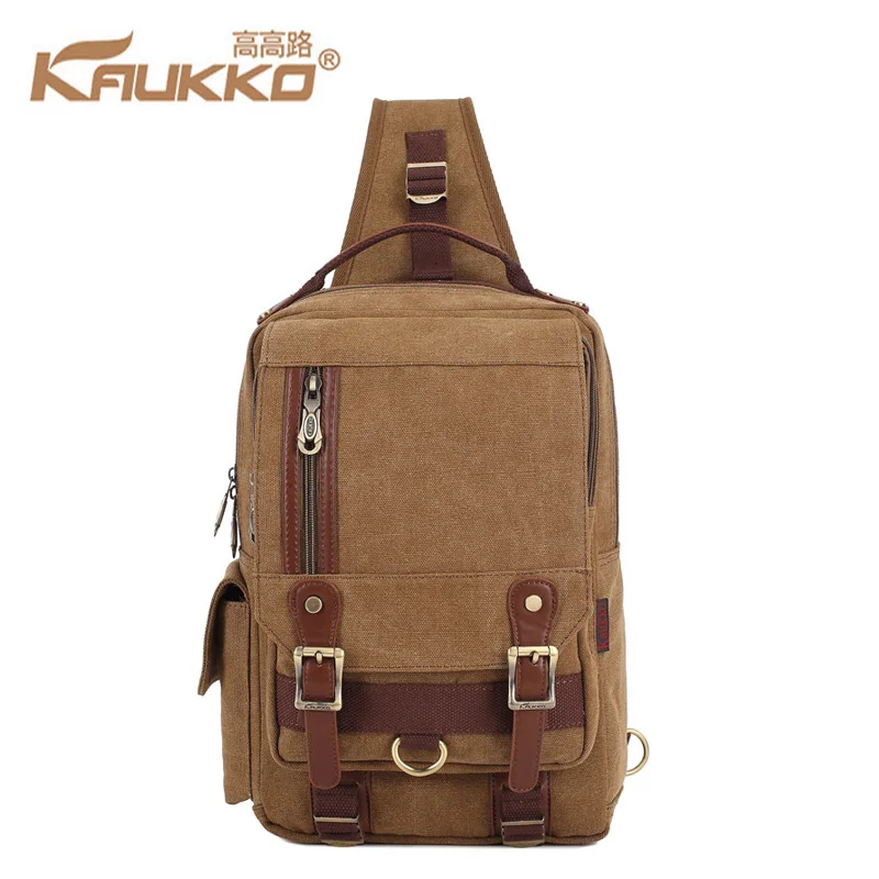 KAUKKO Мужская нагрудная сумка Корейская для отдыха на холсте IPad одно плечо