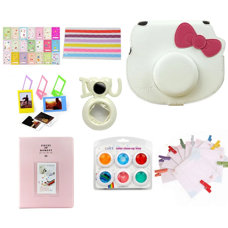 Аксессуары для камеры Fujifilm Instax Mini HELLO KITTY мгновенная пленка фото Связки набор камера чехол сумка фильтры альбом линзы для селфи