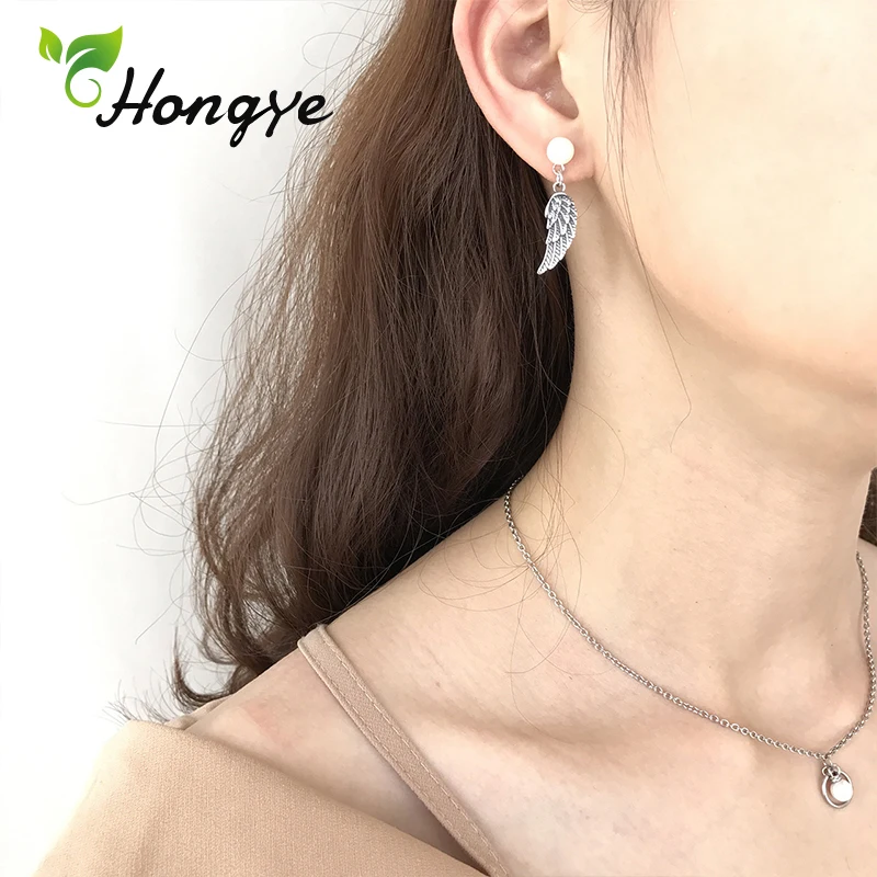 Hongye Женские Висячие серьги в форме пера брендовые новые модные ювелирные изделия