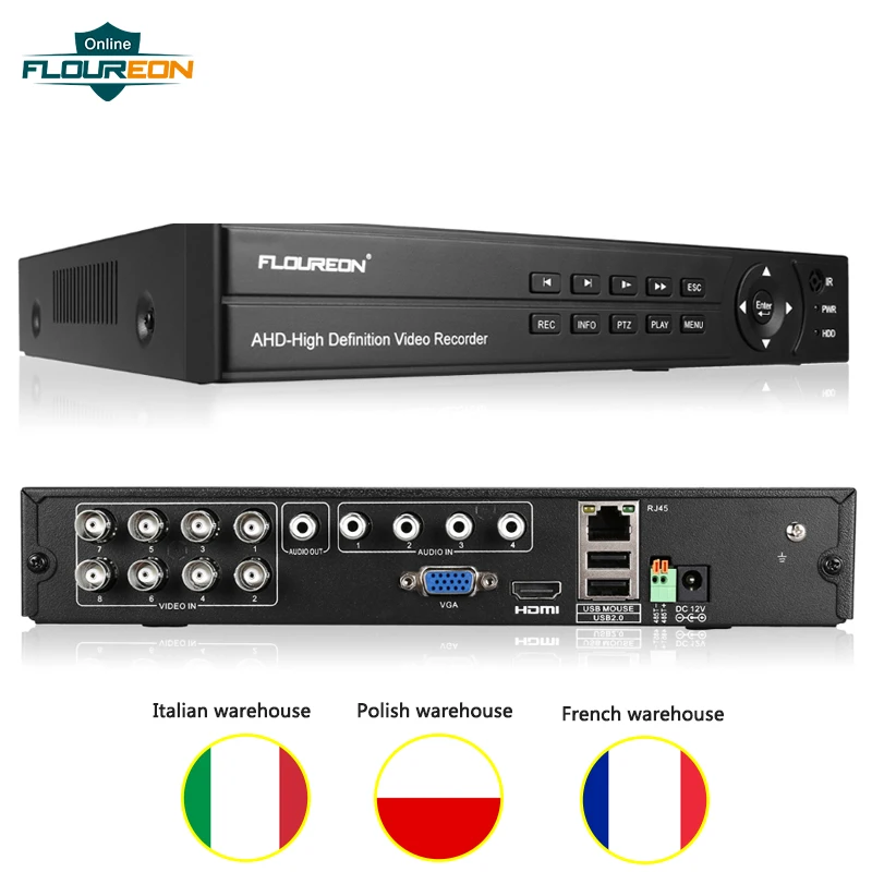 1 шт. 1080P 1080N DVR цифровой видеорегистратор 8CH видео наблюдение 5 в