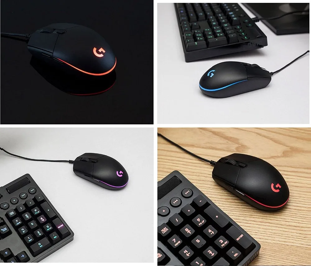 Игровая оптическая мышь logitech G102 IC PRODIGY 8000 dpi, светодиодный цвет 16,8 м, 6 кнопок-международная версия-Bulk Pack