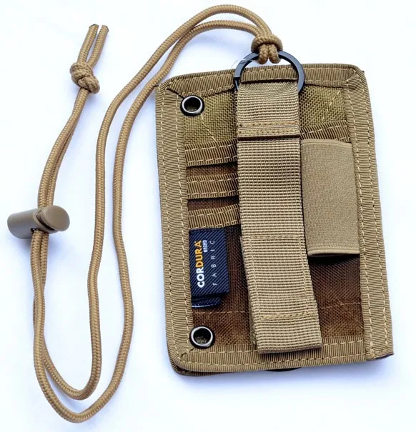ROCOTACTICAL Тактический значок для Шеи ID держатель для кредитных карт держатель для ручки армейский Спортивный Держатель для ожерелья значок с шейным ремешком - Цвет: TAN