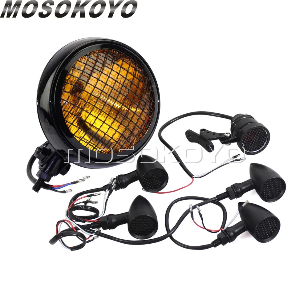 

Винтажный подвесной светильник для Кафе Racer Amber, сетчатый светильник-скремблер с поворотным сигналом M10, универсальный, 5,75 дюйма