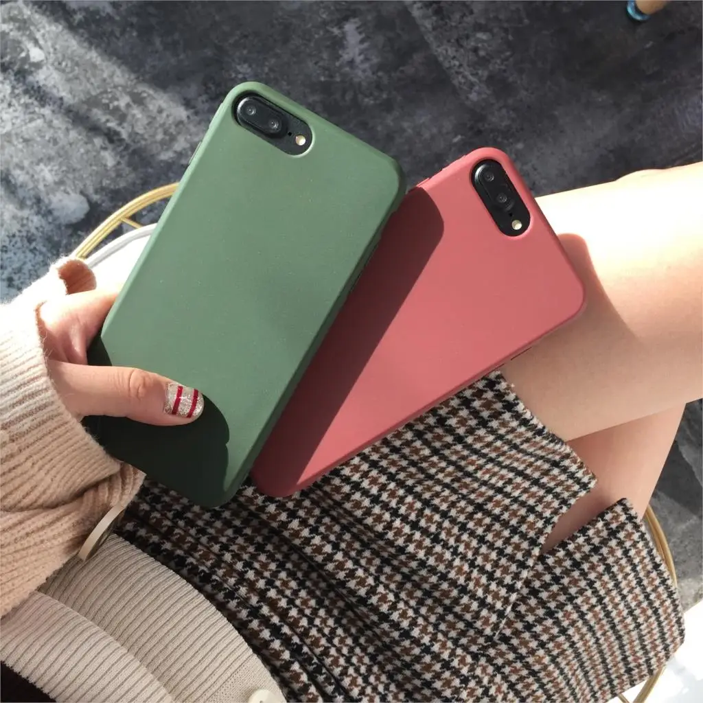 Для iphone XS max/8/7 plus Мягкий чехол для iphone 8 чехол на заднюю панель телефона для iphone xr 7 8 plus/6 s plus TPU fundas армейский зеленый