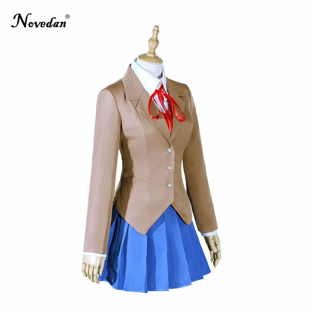 Doki Literature Club Monika Косплей Sayori Yuri Natsuki Костюм Аниме японская школьная форма женский