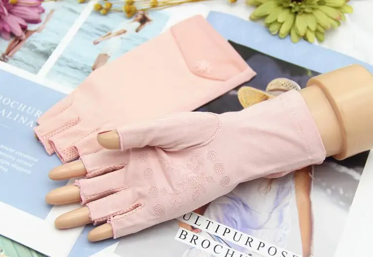 Женские перчатки для вождения без пальцев с защитой от ультрафиолета на весну и