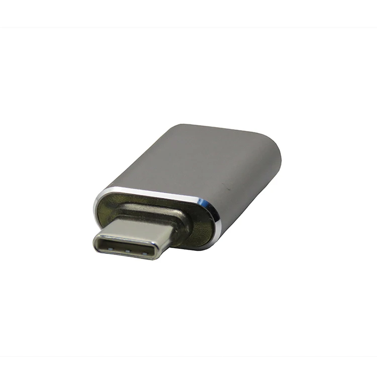 Серебристый Type-C USB3.1 вращающийся type-C usb3.1 Женский адаптер алюминиевый корпус конвертер - Цвет: Серебристый