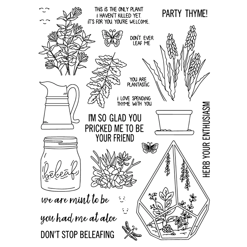 

Party Thyme Clear Silicon Stamps and Cutting Dies for DIY Scrapbooking/Photo Album Card Making clear stamps with dies