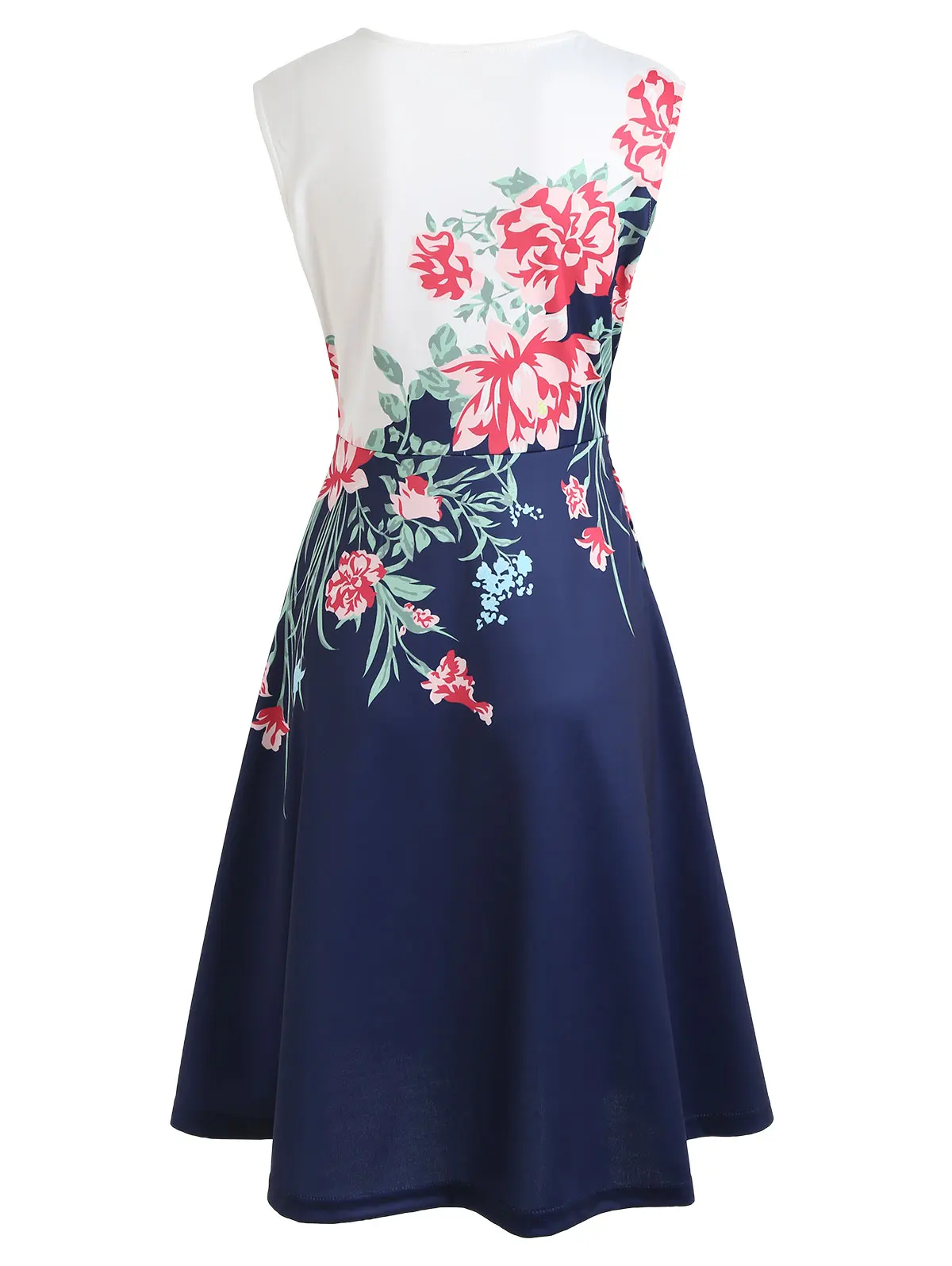 Женское винтажное платье с цветочным принтом без рукавов | Женская одежда