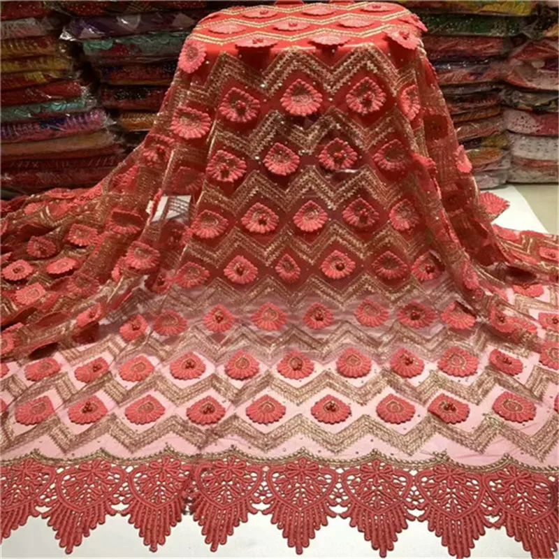 New Design African French Lace Fabric 2019 High Quality Nigerian Blue Net Handmade With Nice Big Stones For Women | Дом и сад