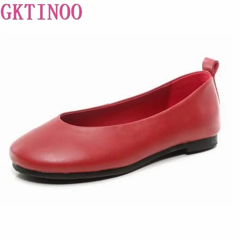 GKTINOO 2021 New Arrival Shoes Woman Genuine Leather Women Flats Slip On Women's Loafers Female Moccasins Shoe zapatos mujer | Обувь