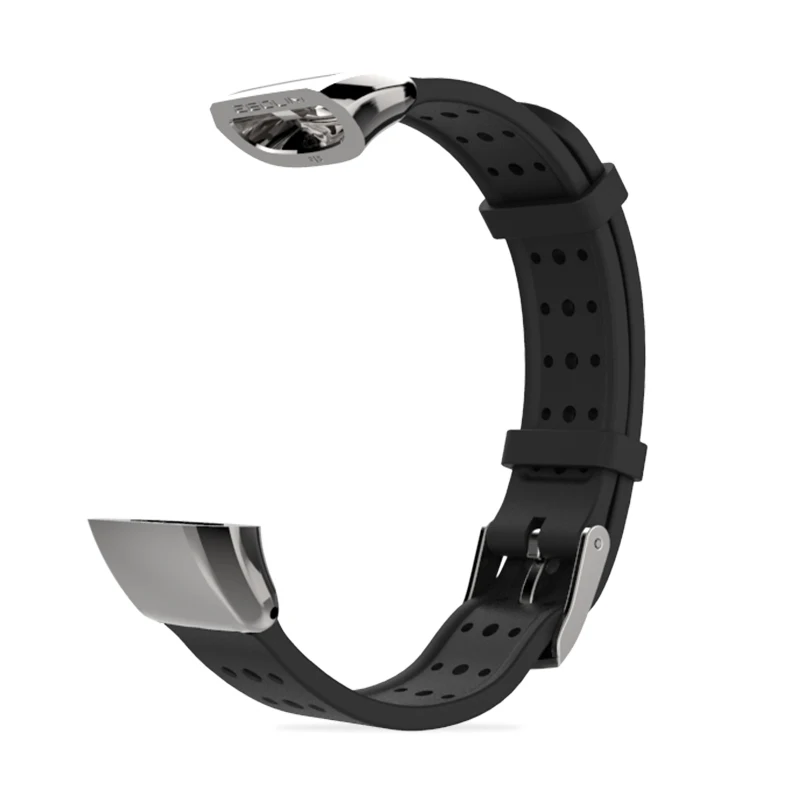 Black Silver Спортивный силиконовый ремешок Mijobs для Huawei Band 2 Pro B19 B29, умный Браслет Wrsitband для Huawei Band 2 Pro, Смарт-часы - Цвет: Black Silver