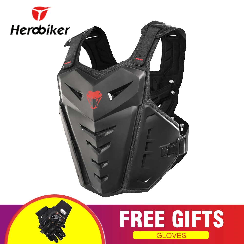MC1007 Black HEROBIKER мотоциклетная куртка Защита тела Броня Мотокросс Мото куртка Защитное снаряжение Мотоциклетные Куртки с защитой шеи - Цвет: MC1007 Black