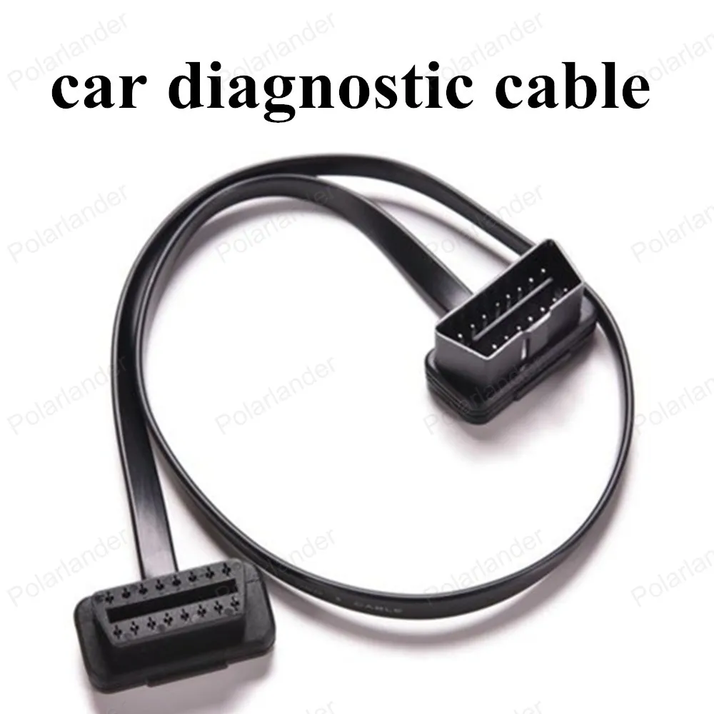 

best selling OBD2 Male to Female 16 Pin Elbow Extension Diagnostic Cable with Flat Noodle