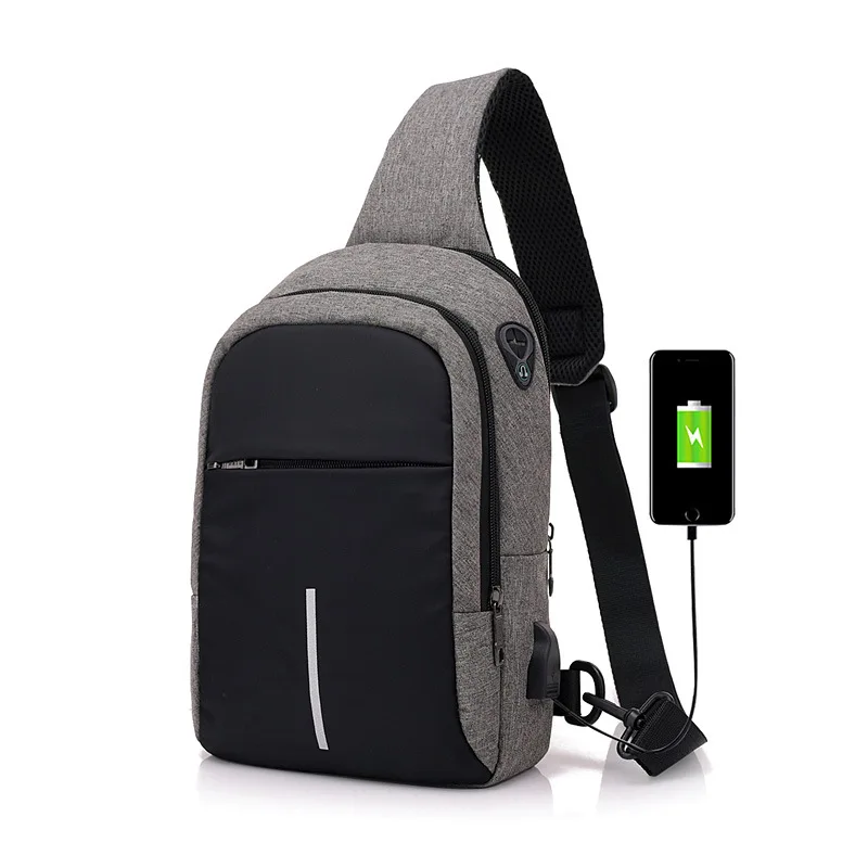 2018 USB Design Sling Bag Men Chest Pack Single Shoulder Strap Back Crossbody Bags Women Travel |