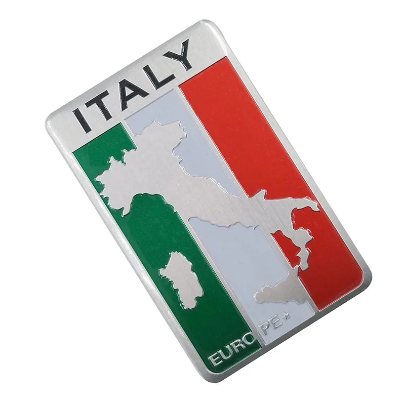 Алюминиевая итальянская Автомобильная наклейка итальянский флаг аксессуары для