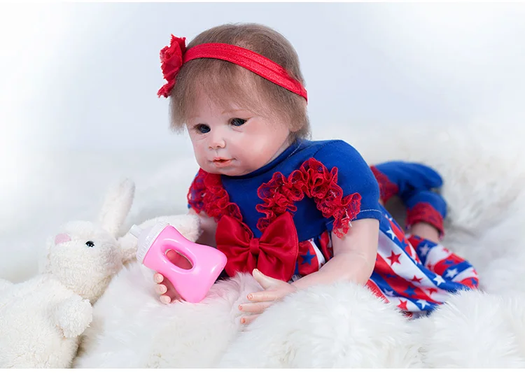 48cm reborn babies silicone dolls lifelike plush+bottle+pacifier princess brinquedos kids birthday Xmas gift bonecas | Игрушки и хобби