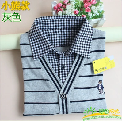 Новинка Модная одежда для мальчиков Сезон весна осень Верхняя в полоску с