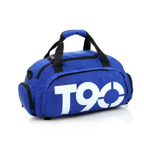blue T90 Фирменная новинка, мужская спортивная сумка для спортзала, Женская водонепроницаемая сумка для фитнеса, для улицы, раздельное пространство для обуви, сумка, рюкзак, скрытый рюкзак, sac de T60 - Цвет: blue T90